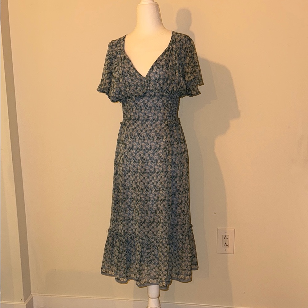 Max Studio Floral Blue Dress